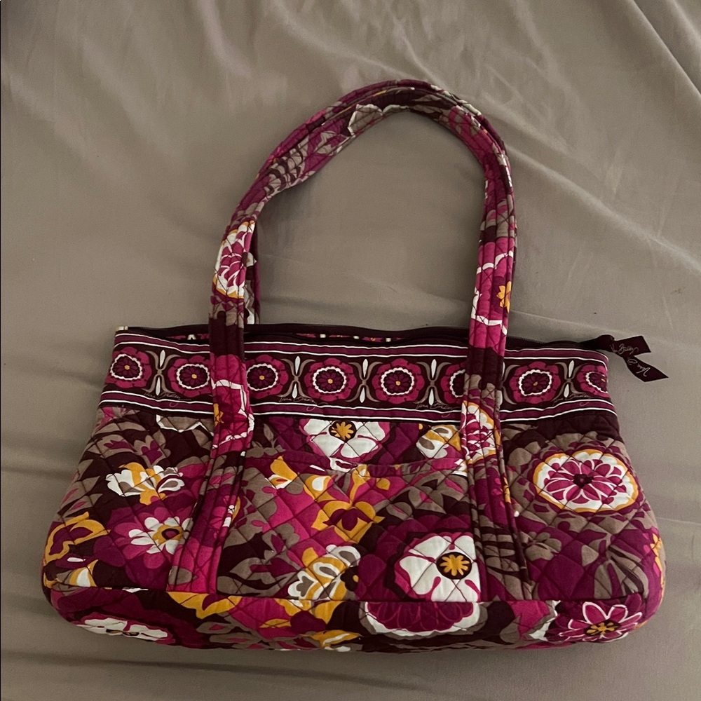 Vera Bradley Pink and Brown Floral Shoulder Bag